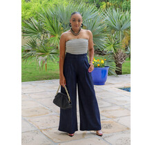 Uptown Stripe Denim Jumpsuit