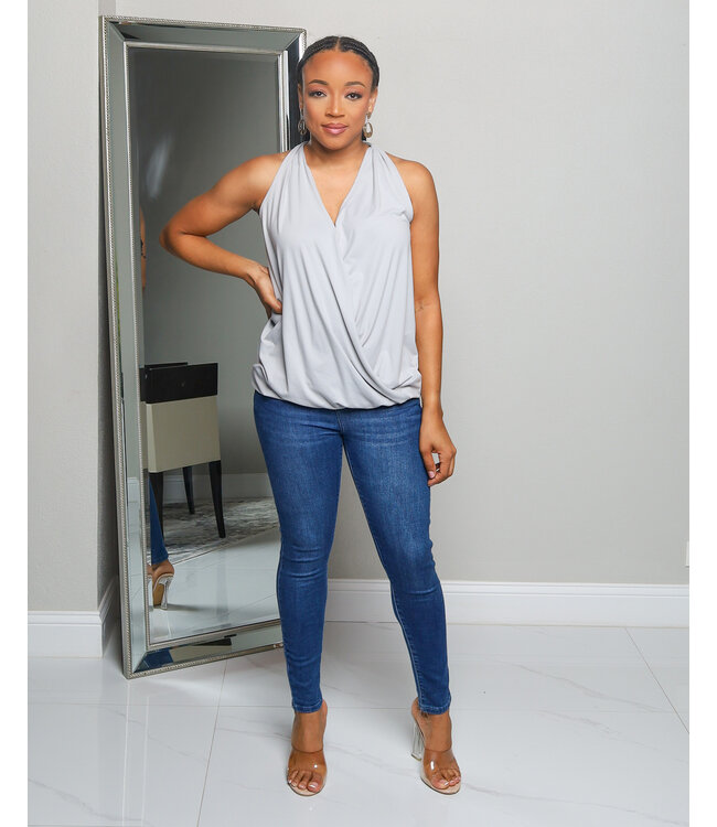 ALL FOR YOU TOP -  LIGHT GREY