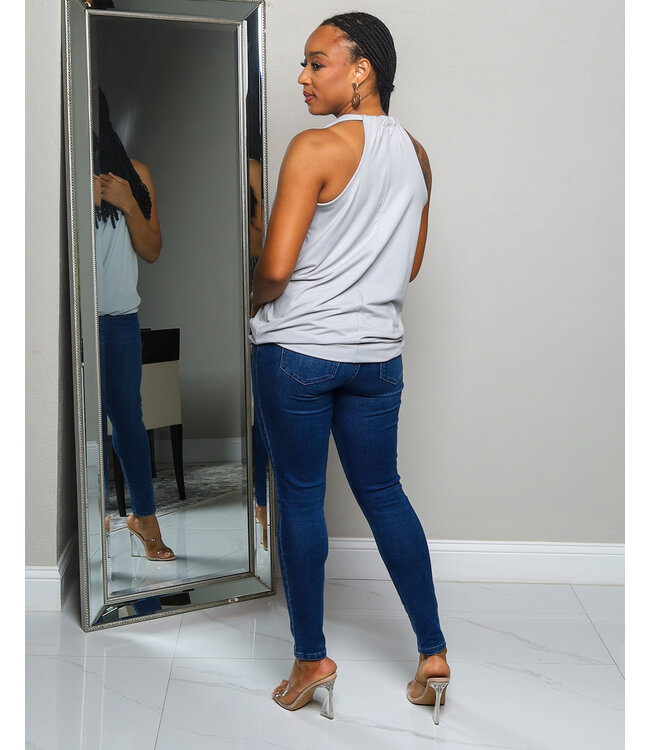 ALL FOR YOU TOP -  LIGHT GREY