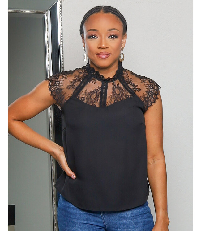 BENEATH THE LACE TOP BLACK