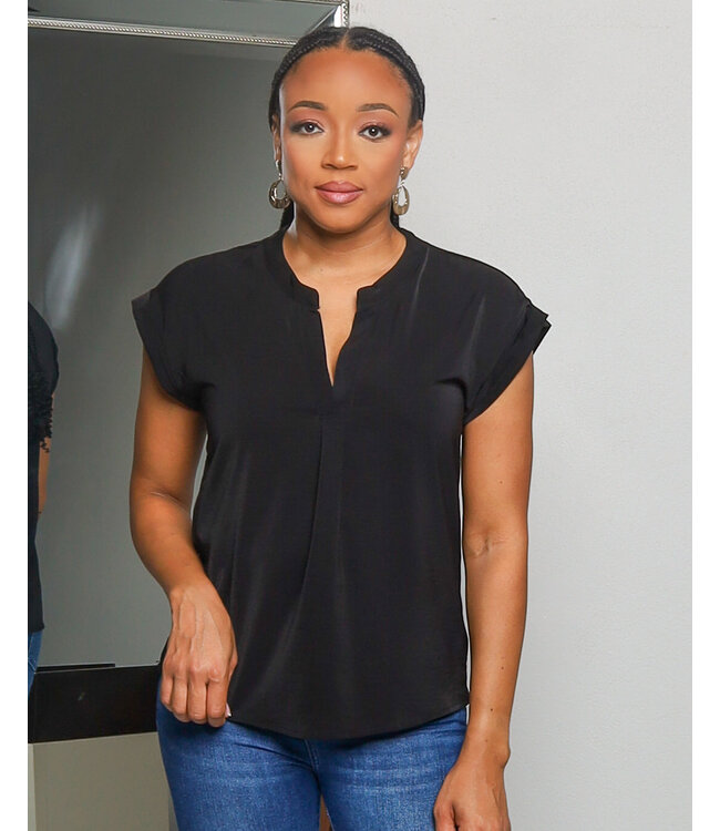 FLUTTER AWAY TOP BLACK