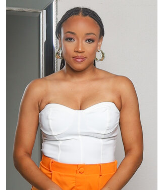 NEW WAYS BUSTIER CORSET CROP TOP OFF WHITE