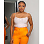 RIGHT THROUGH ME EMBELLISHED TOP TANGERINE