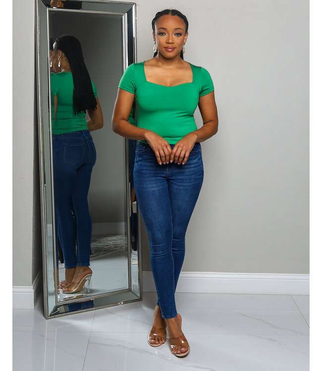 SO SWEET CROP TOP  GREEN