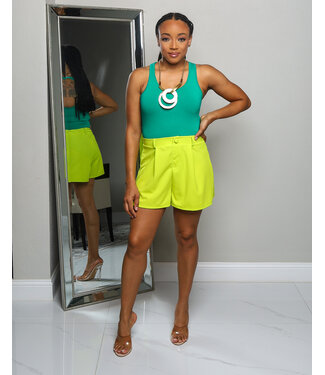 JUST GO WITH IT SHORTS LIME