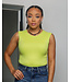 BORDER LINE RIBBED BODYSUIT LIME