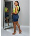 BORDER LINE RIBBED BODYSUIT LIME