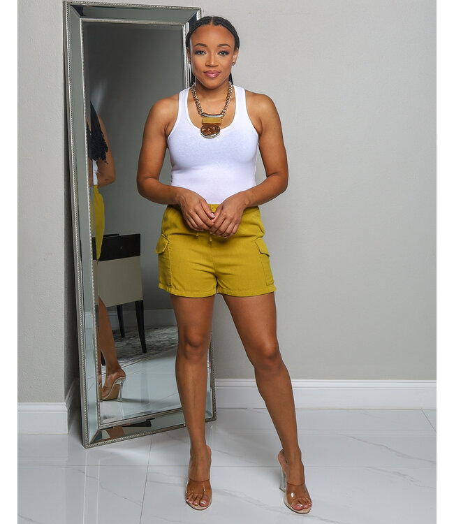 ME TIME CARGO SHORTS LIME