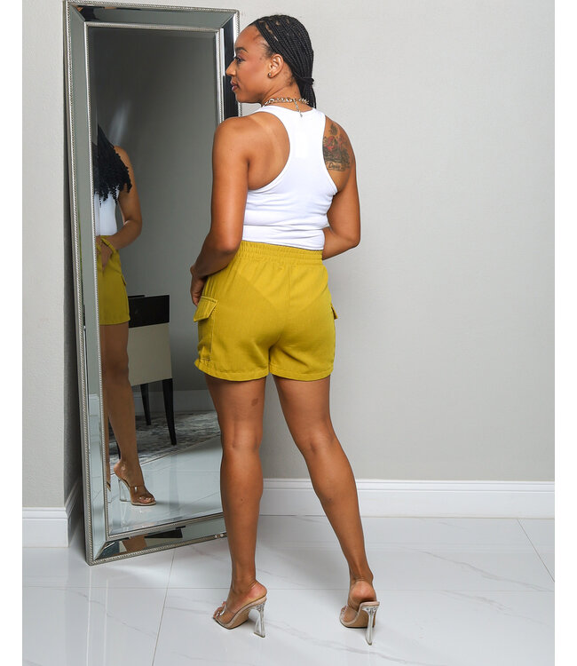 ME TIME CARGO SHORTS LIME