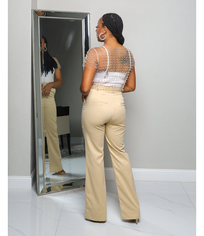 RIGHT THROUGH ME EMBELLISHED TOP NUDE