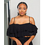 LAYER UP RUFFLE CROP TOP BLACK