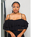 LAYER UP RUFFLE CROP TOP BLACK