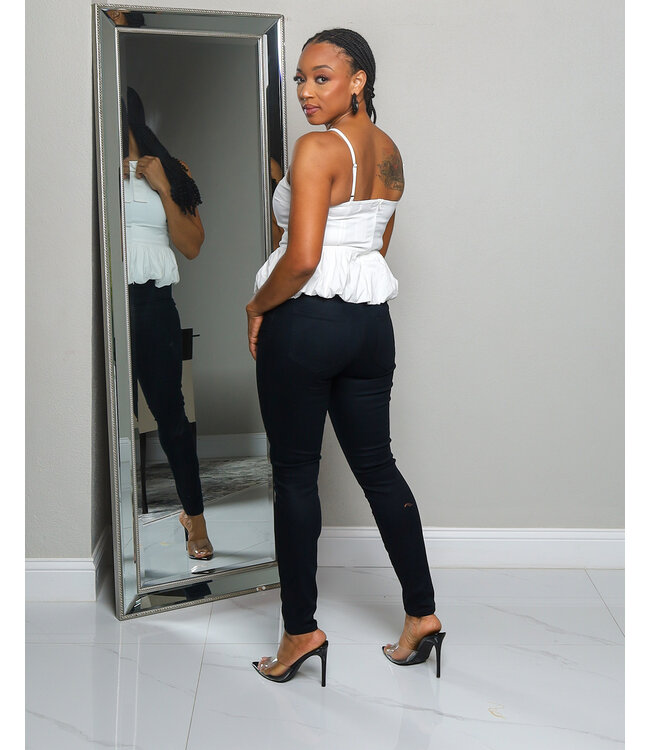 STAY CUTE BOW PEPLUM TOP