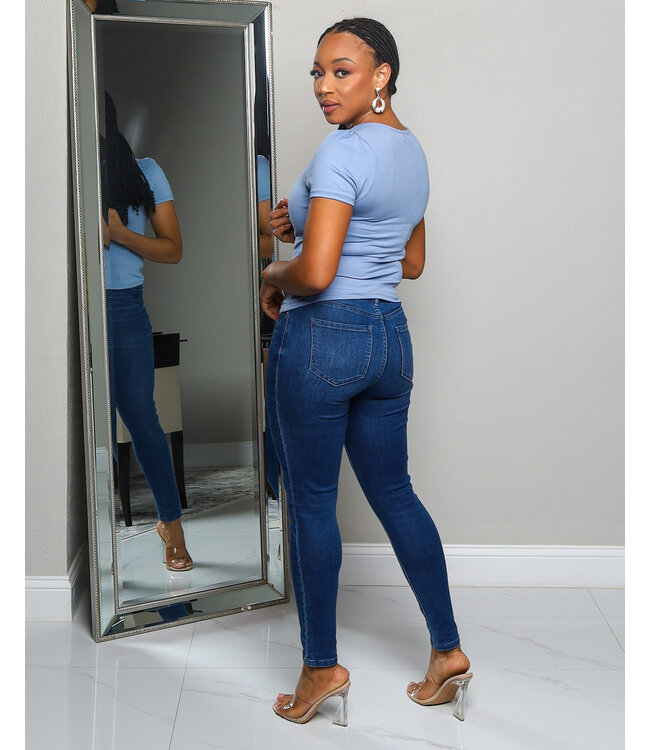 CASUAL GIRL TOP DENIM BLUE