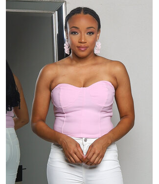 NEW WAYS BUSTIER CORSET CROP TOP PINK