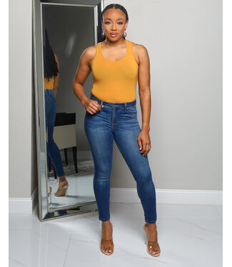 NO FUSS COTTON BODYSUIT - GOLDEN MUSTARD