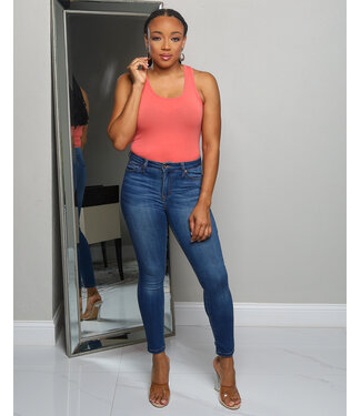 NO FUSS COTTON BODYSUIT - DEEP CORAL