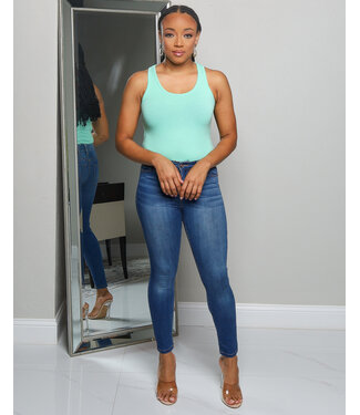 NO FUSS COTTON BODYSUIT - GREEN MINT