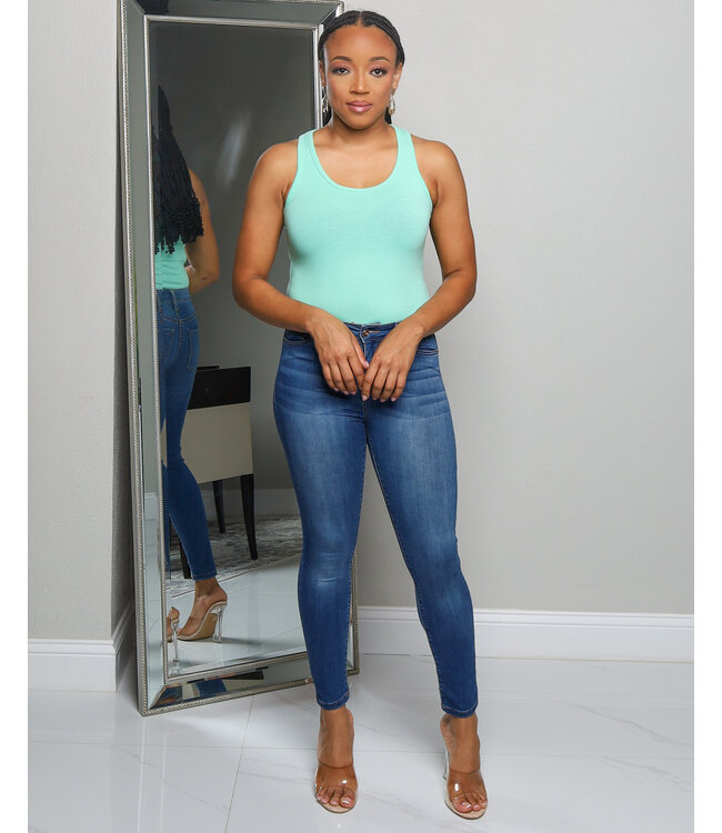 NO FUSS COTTON BODYSUIT - GREEN MINT