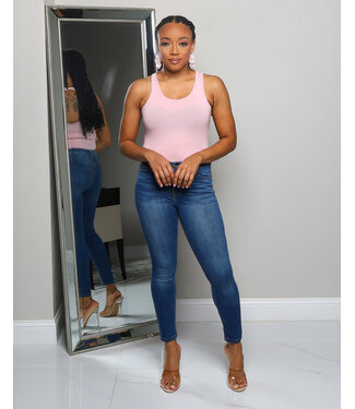 NO FUSS COTTON BODYSUIT - DUSTY PINK