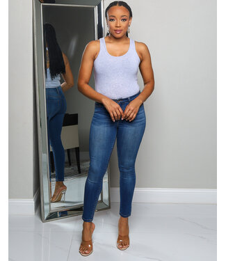 NO FUSS COTTON BODYSUIT - HEATHER GREY