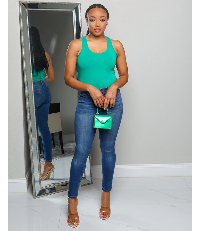 NO FUSS COTTON BODYSUIT - KELLY GREEN