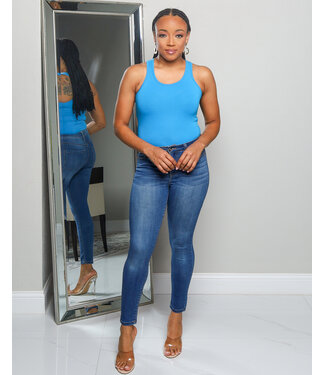 NO FUSS COTTON BODYSUIT - DEEP SKY