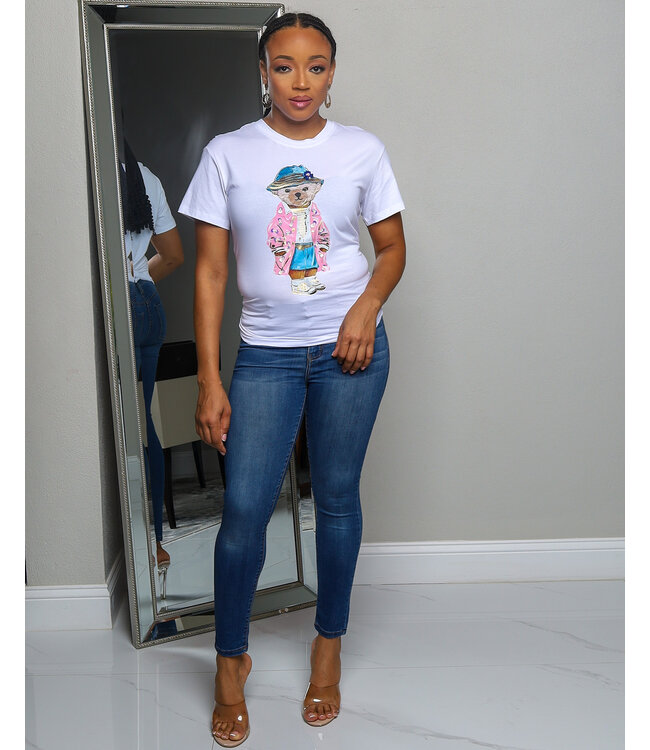 CATCH MY VIBE BEAR GRAPHIC T-SHIRT