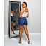 CUT IT OUT DENIM SHORTS