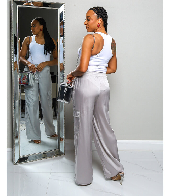 SLOW DAYS CARGO PANTS SILVER GREY