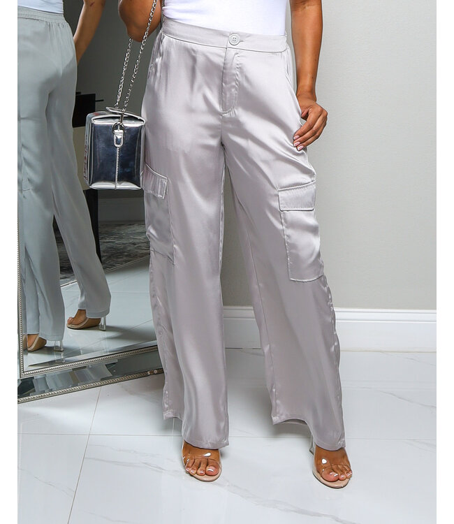 SLOW DAYS CARGO PANTS SILVER GREY