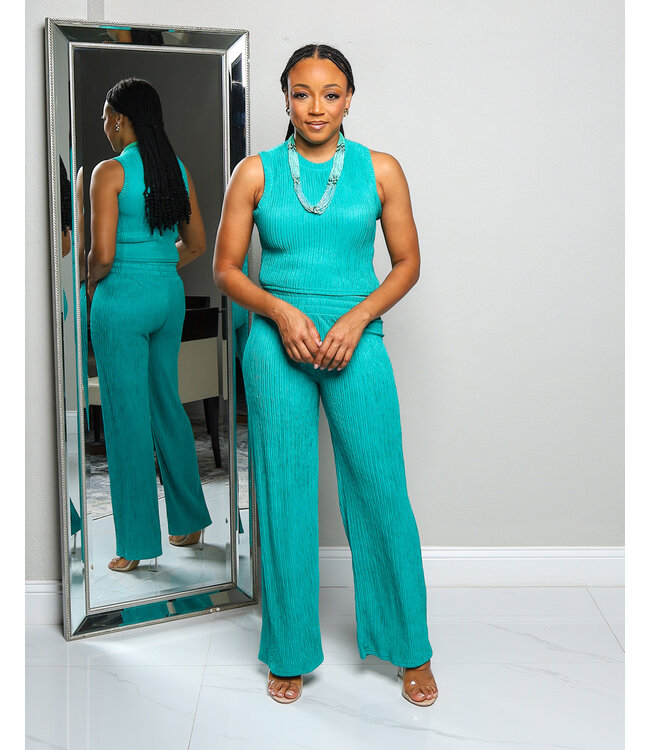 ON DEMAND PANT SET EMERALD