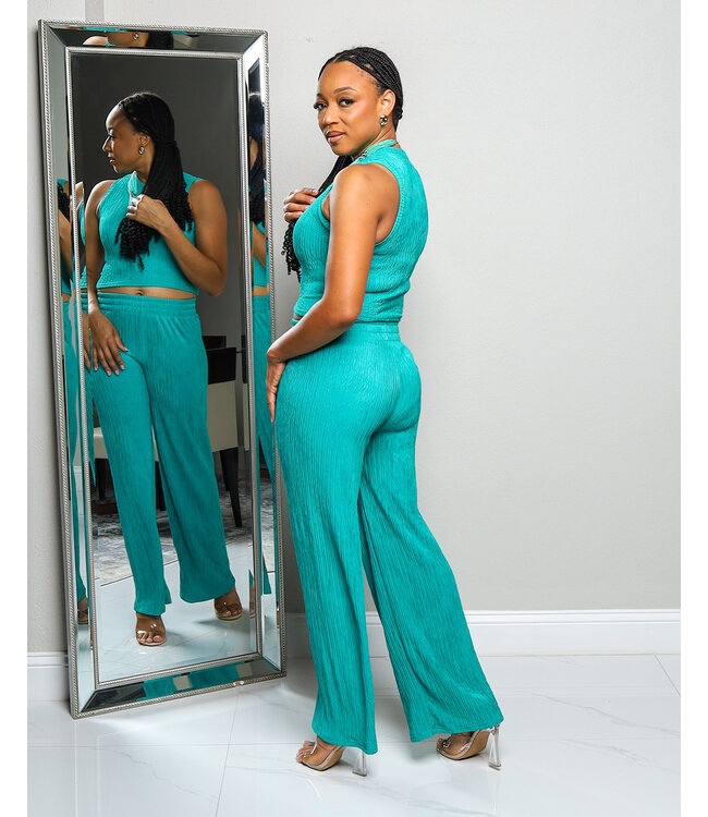ON DEMAND PANT SET EMERALD