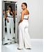 ON SCENE BELTED JUMPSUIT WHITE
