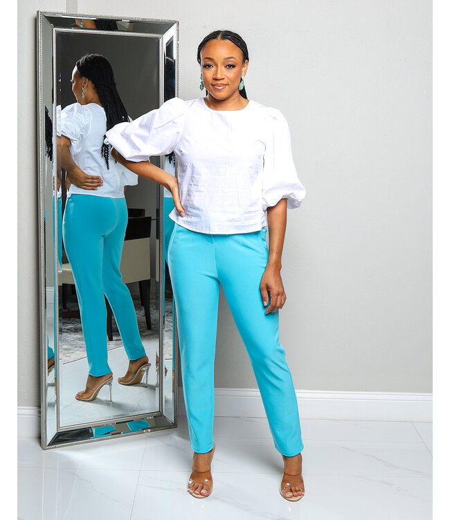 GRAB & GO ANKLE PANTS AQUA