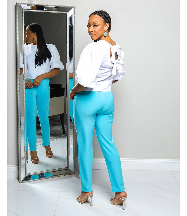 GRAB & GO ANKLE PANTS AQUA