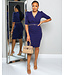 JUST A MOMENT BELTED DRESS NAVY