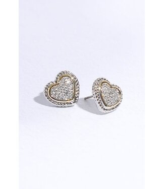 HEART TO HEART STUD EARRINGS 14KT GOLD PLATED