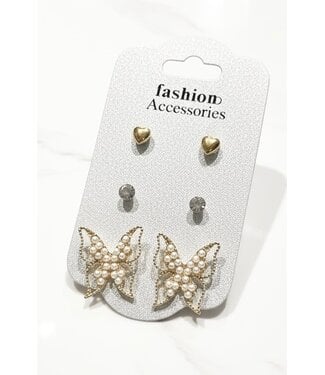 TOO FLY 3 PAIR EARRING SET