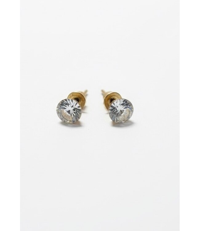 CRYSTAL STUD EARRINGS CLEAR