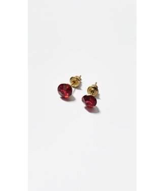 CRYSTAL STUD EARRINGS RED