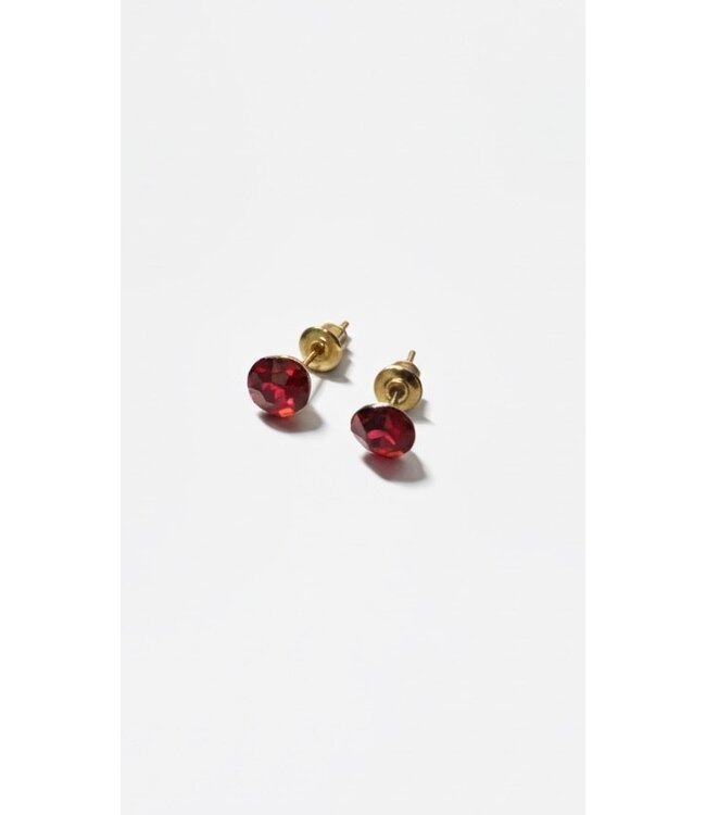 CRYSTAL STUD EARRINGS RED
