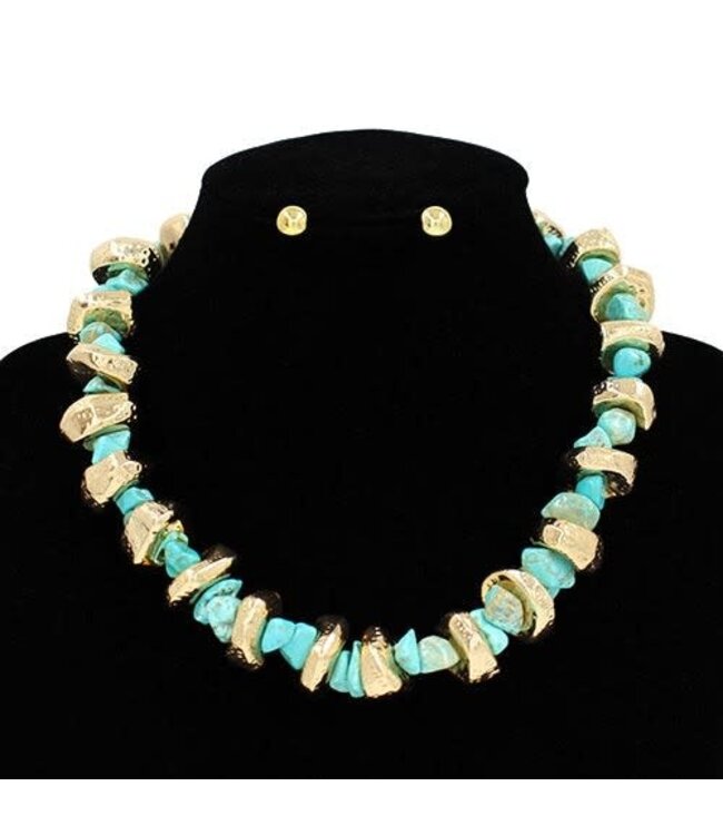 LOST IN TIME NECKLACE SET - TURQUOISE