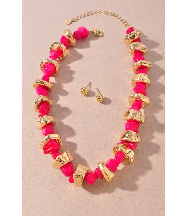 LOST IN TIME NECKLACE SET - PINK