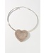 MADE TO LOVE RHINESTONE CHOKER NECKLACE - SILVER