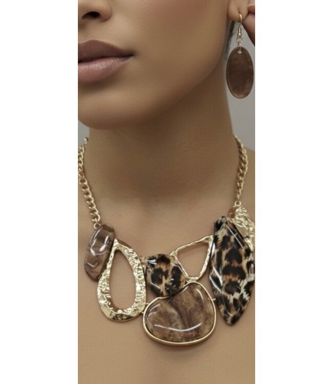 SHAPE SHIFT NECKLACE SET - LEOPARD