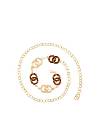 OVER THE LOOP CHAIN BELT - GOLD/BROWN