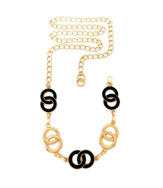 OVER THE LOOP CHAIN BELT - GOLD/BLACK