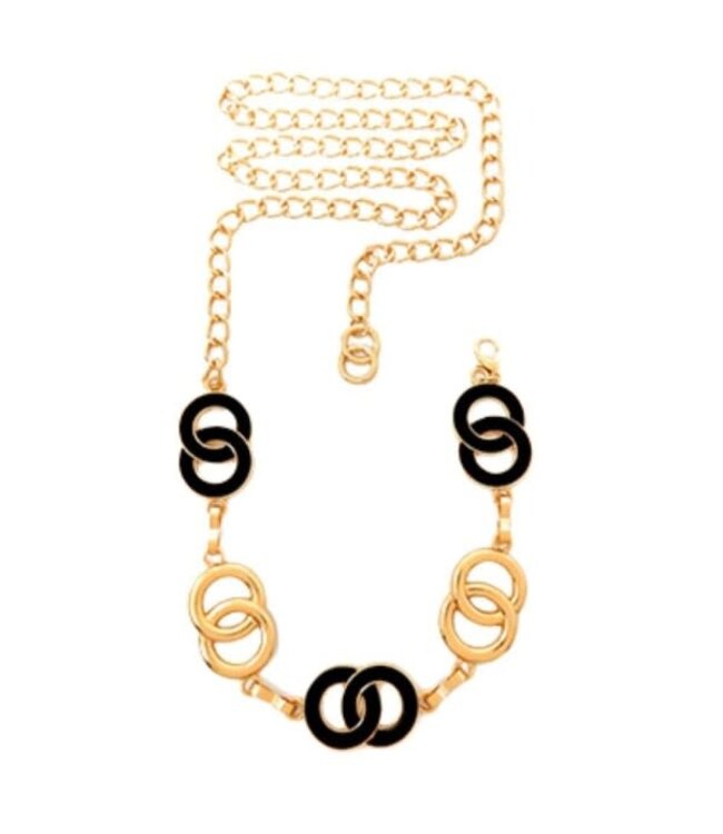 OVER THE LOOP CHAIN BELT - GOLD/BLACK