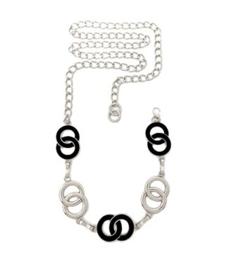 OVER THE LOOP CHAIN BELT - SILVER/BLACK
